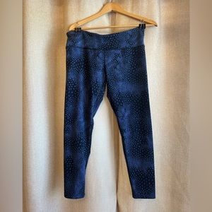 Tuff Athletics, blue and black, athletic leggings, L